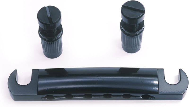 harpfeas جسر جيتار Tune-O-Matic وقطعة توقف مع دعامات ومسامير مجموعة لجيتار كهربائي 6 أوتار من طراز Epiphone Les Paul LP SG (أسود) - Image 4